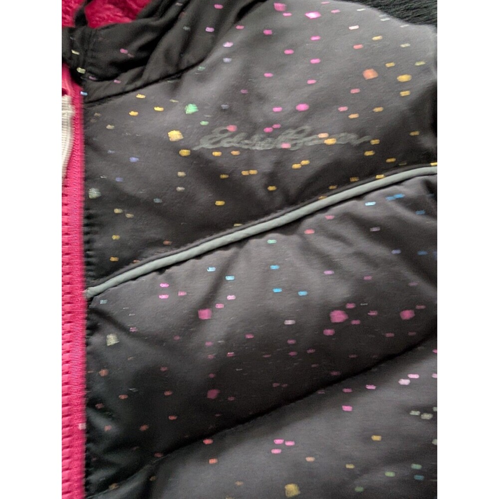 Eddie Bauer Kids Toddler Girls Classic Down Jacket Black Pink Sparkly Rainbow 4T image 2